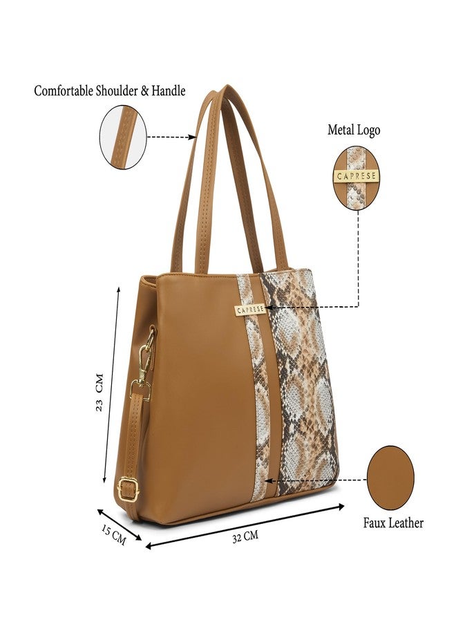 كابريس حقيبة كابريس مولي متوسطة الحجم للنساء بحزام قابل للتعديل والفصل | جيوب متعددة | حقيبة متعددة الاستخدامات للكتف، أو كروس بودي، أو للحمل باليد، مناسبة للعمل والسفر والاستخدام اليومي (لون بني فاتح) - Image 3